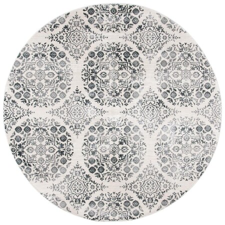 Safavieh 6 ft. 7 in. x 6 ft. 7 in. Isabella Round Power Loomed RugCharcoal & Ivory ISA958H-7R